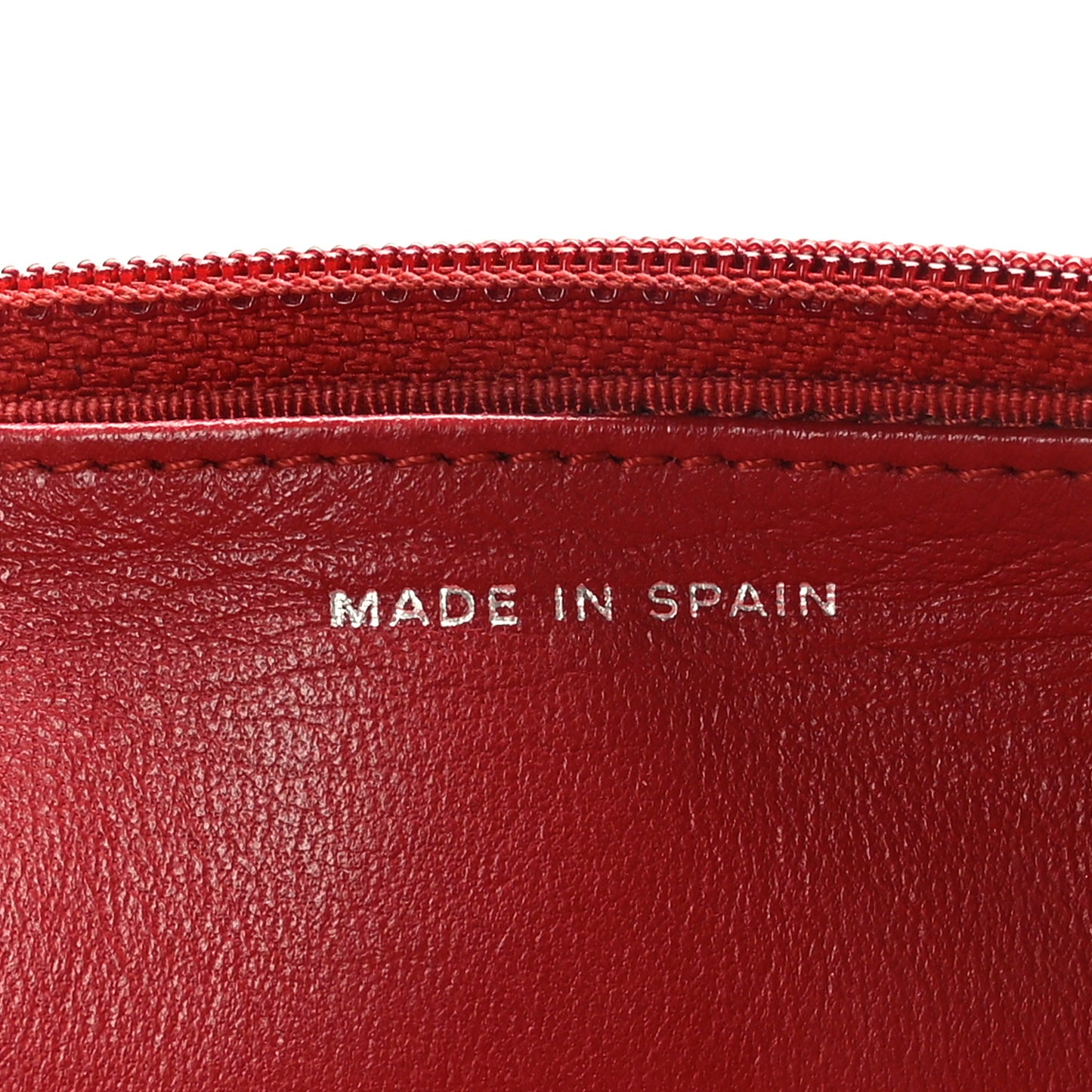 Lambskin Quilted Wallet On Chain WOC Red