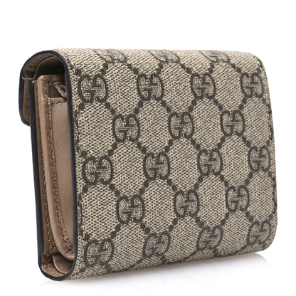 Gucci GG Supreme Monogram Dionysus Card Case Wallet Beige Taupe 3 of 6