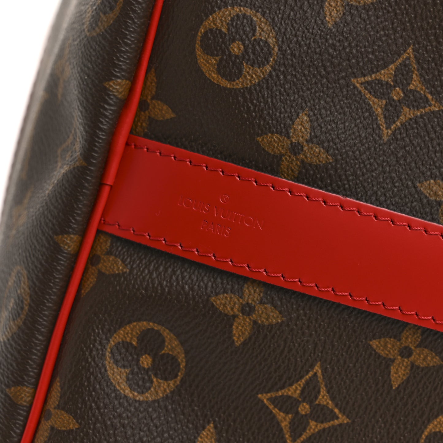 Calfskin Monogram Keepall Bandouliere 50 Coquelicot