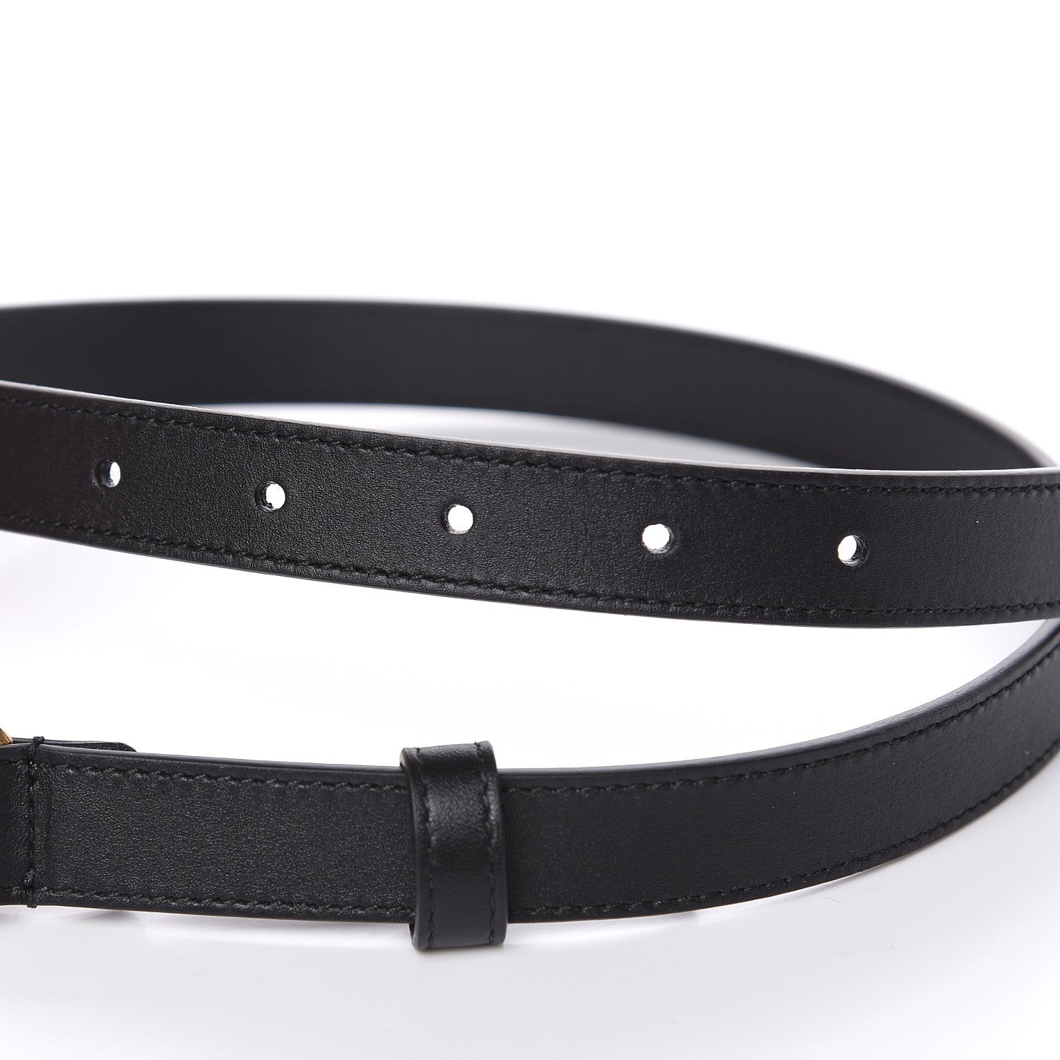 Gucci Calfskin Pearl Double G 20mm Belt 65 26 Black Cream 5 of 6
