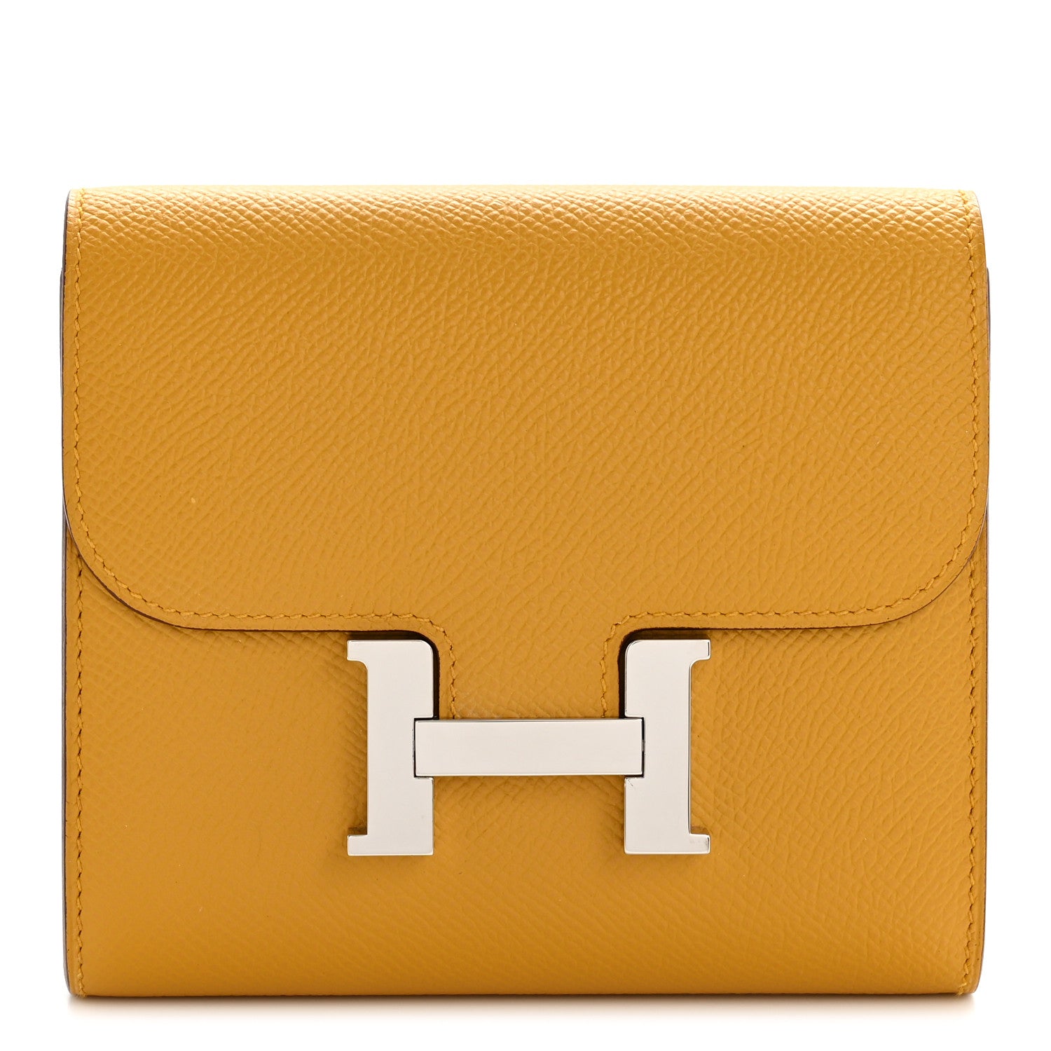 Hermes Epsom Constance Compact Passant Wallet Jaune Ambre 1 of 10