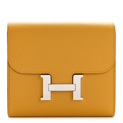 Hermes Epsom Constance Compact Passant Wallet Jaune Ambre 1 of 10