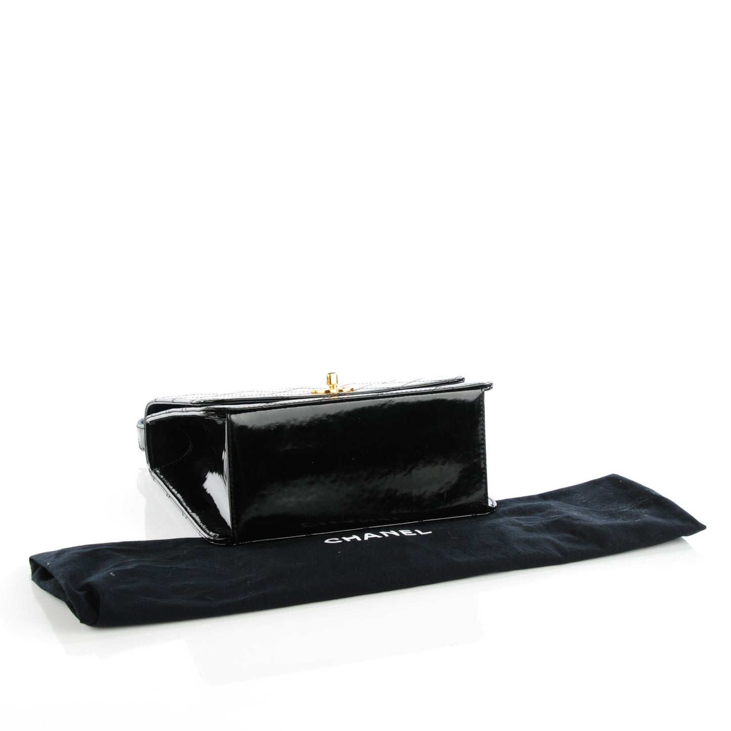 Patent Medium Kelly Flap Black