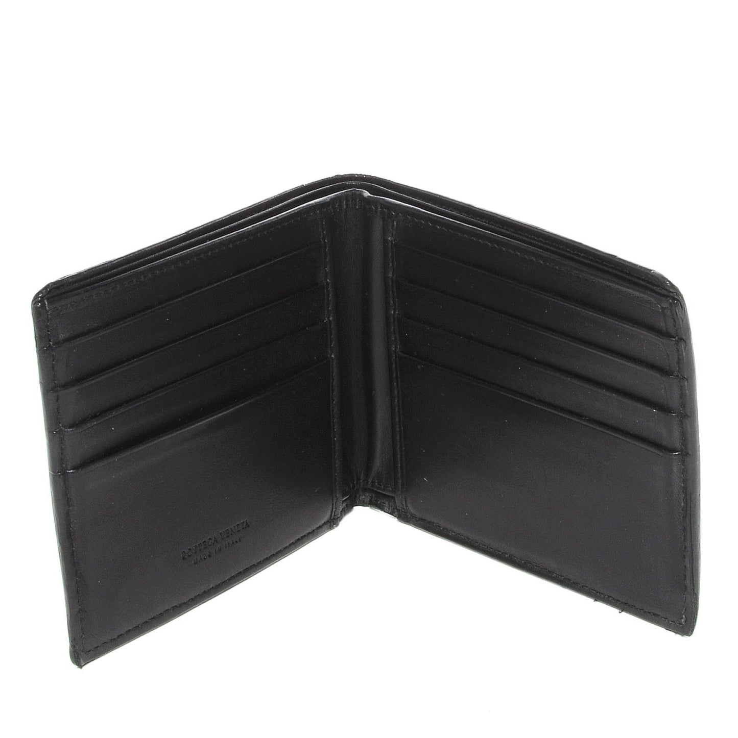 Intrecciato VN Mens Bi-Fold Wallet Nero Black