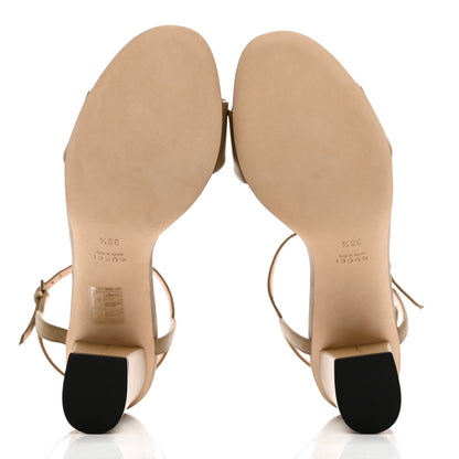 Gucci Calfskin Miro Soft Horsebit Mid Heel Sandals 38.5 Bright Camel 5 of 8