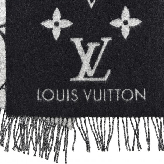 Louis Vuitton Cashmere Monogram Reykjavik Scarf Black 4 of 5