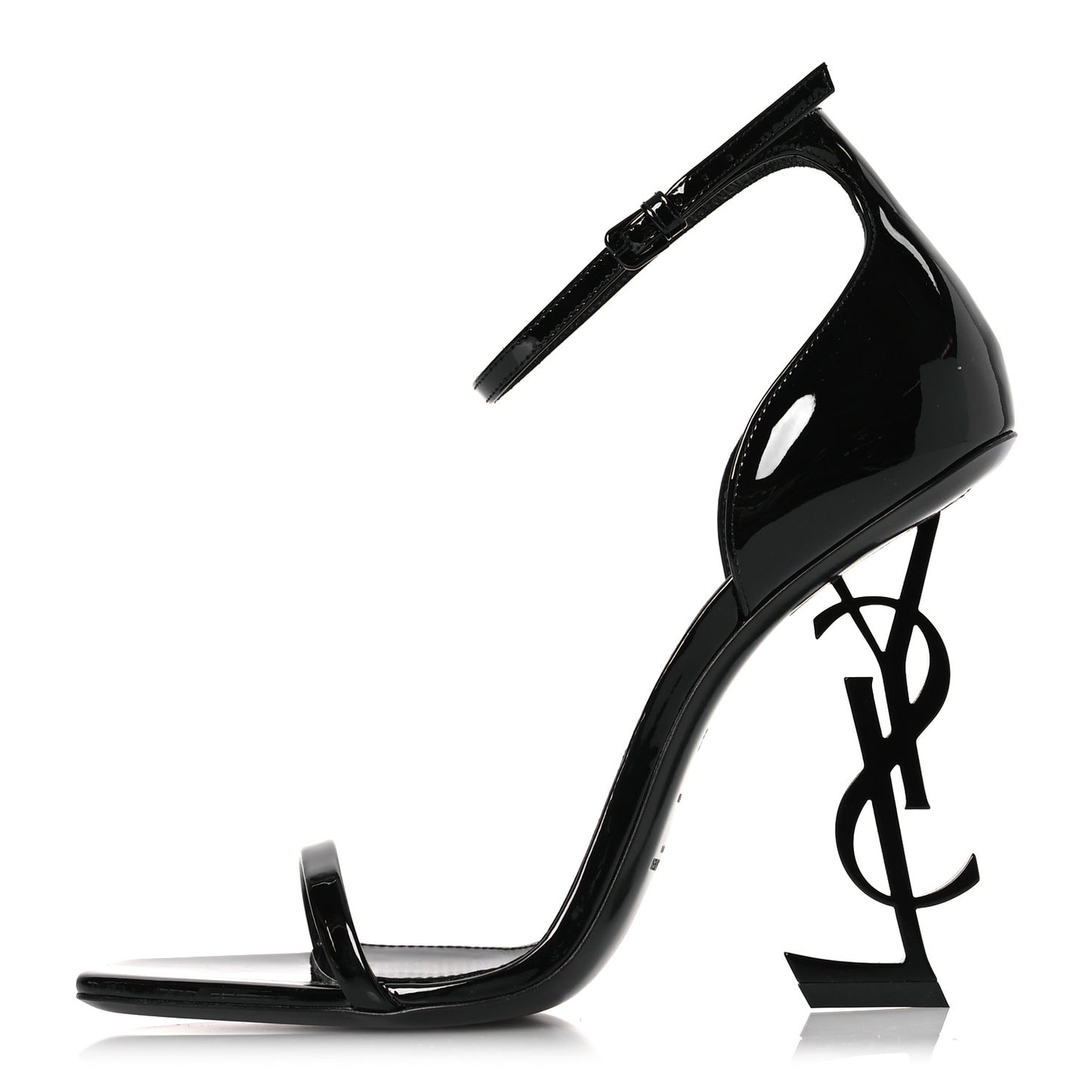 Patent Calfskin Opyum 110 Sandals 39.5 Black