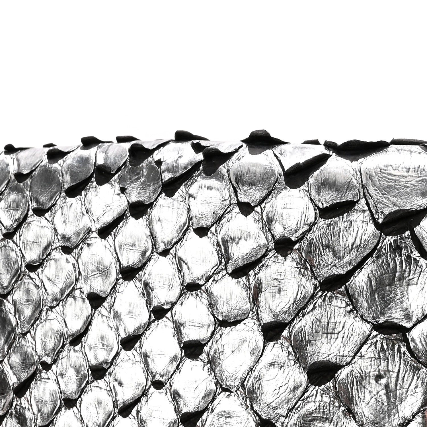 Alexander McQueen Metallic Snakeskin Skull Envelope Clutch Silver 9 of 10