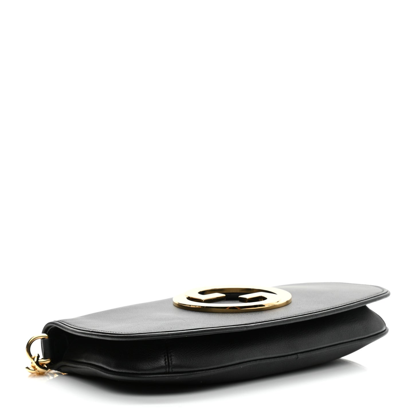 Roxy Calfskin Blondie Chain Shoulder Flap Bag Black