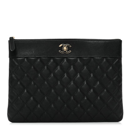 Chanel Caviar Quilted Mademoiselle Vintage Large Zip Pouch Black 1 of 8