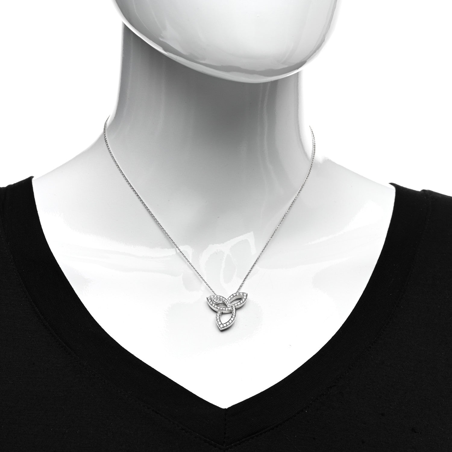 Harry Winston Platinum Diamond Lily Cluster Pendant Necklace 2 of 5