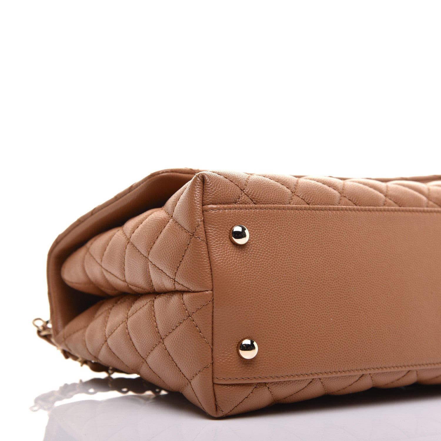 Chanel Caviar Quilted Small Coco Handle Flap Brown 7 of 10