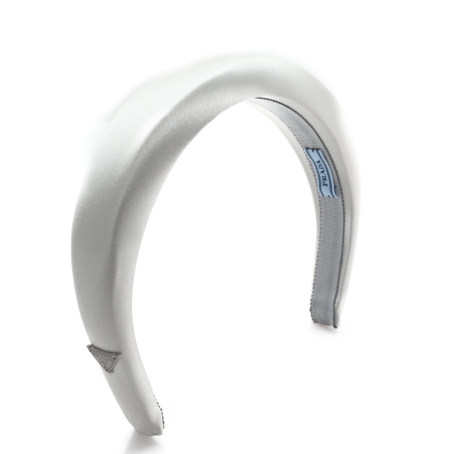 Prada Seta Triangle Logo Headband Light Grey 3 of 6