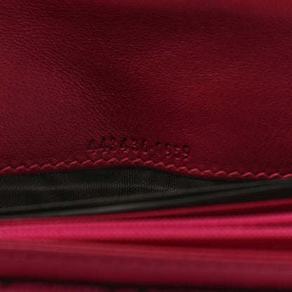 Gucci Velvet Matelasse Pearl Love Embroidered GG Marmont Wallet Light Raspberry Rose 6 of 7