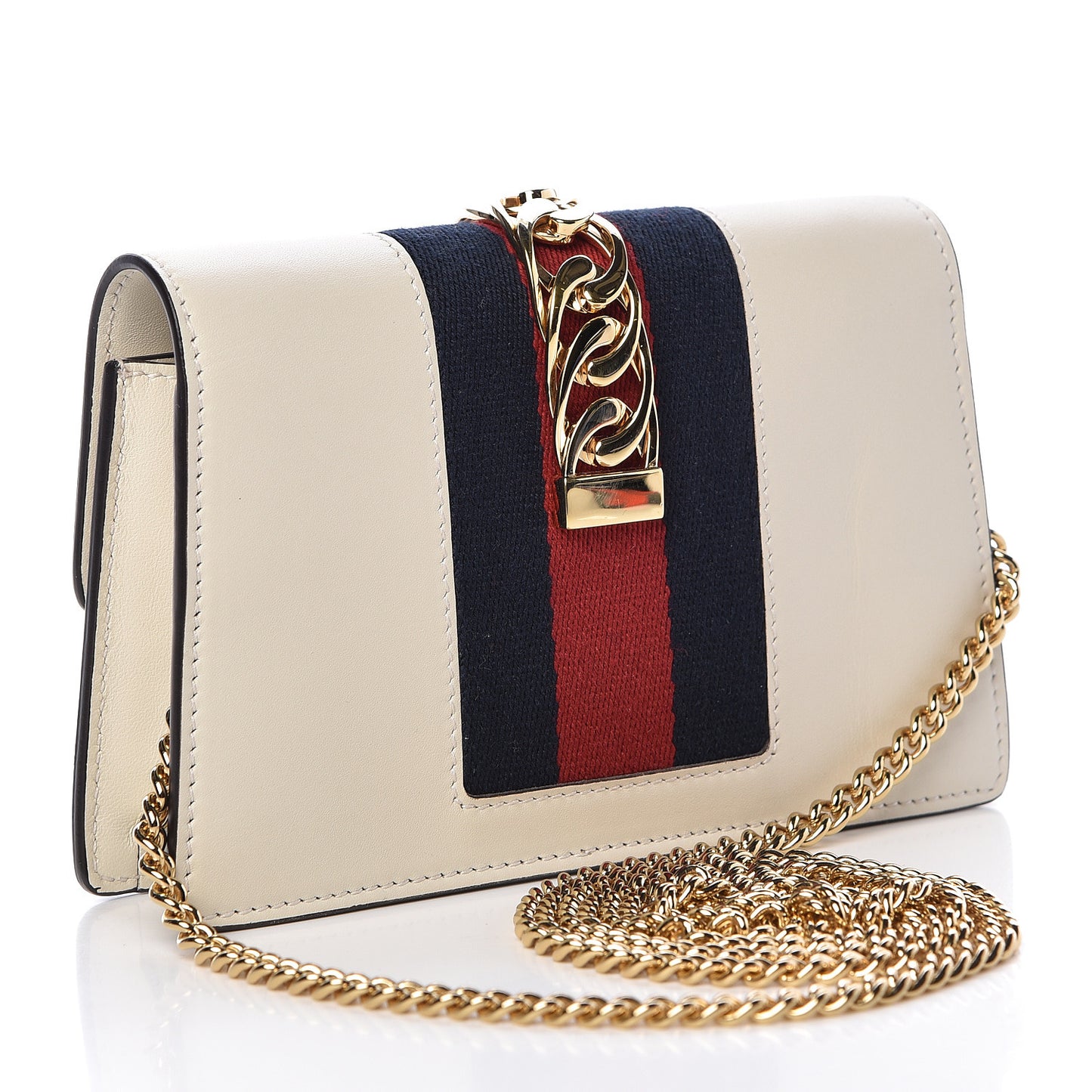 Calfskin Super Mini Sylvie Chain Shoulder Bag White