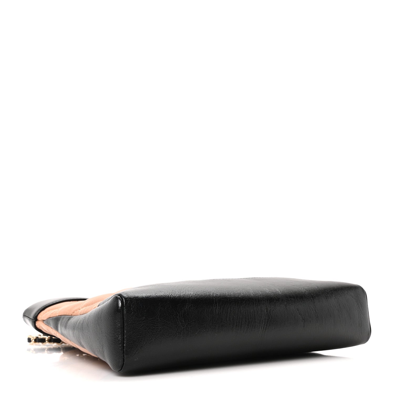Chanel Shiny Crumpled Calfskin Quilted Mini 31 Shopping Bag Dark Beige Black 4 of 10
