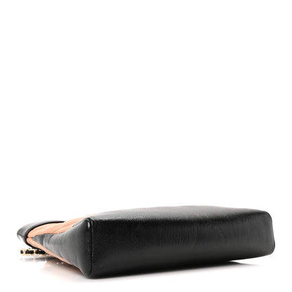Chanel Shiny Crumpled Calfskin Quilted Mini 31 Shopping Bag Dark Beige Black 4 of 10