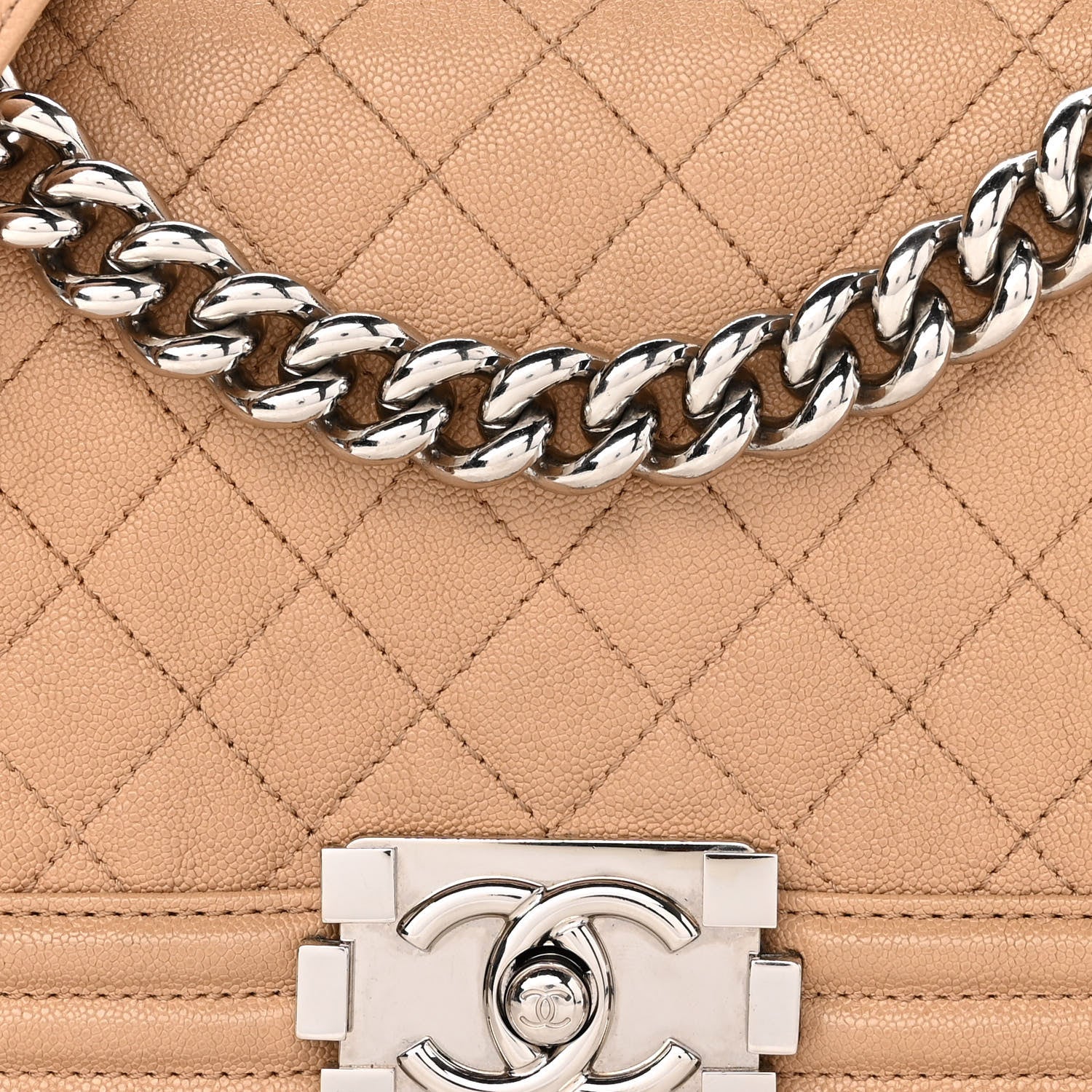 Chanel Caviar Quilted Medium Boy Flap Beige 7 of 12