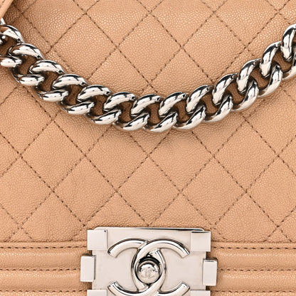 Chanel Caviar Quilted Medium Boy Flap Beige 7 of 12