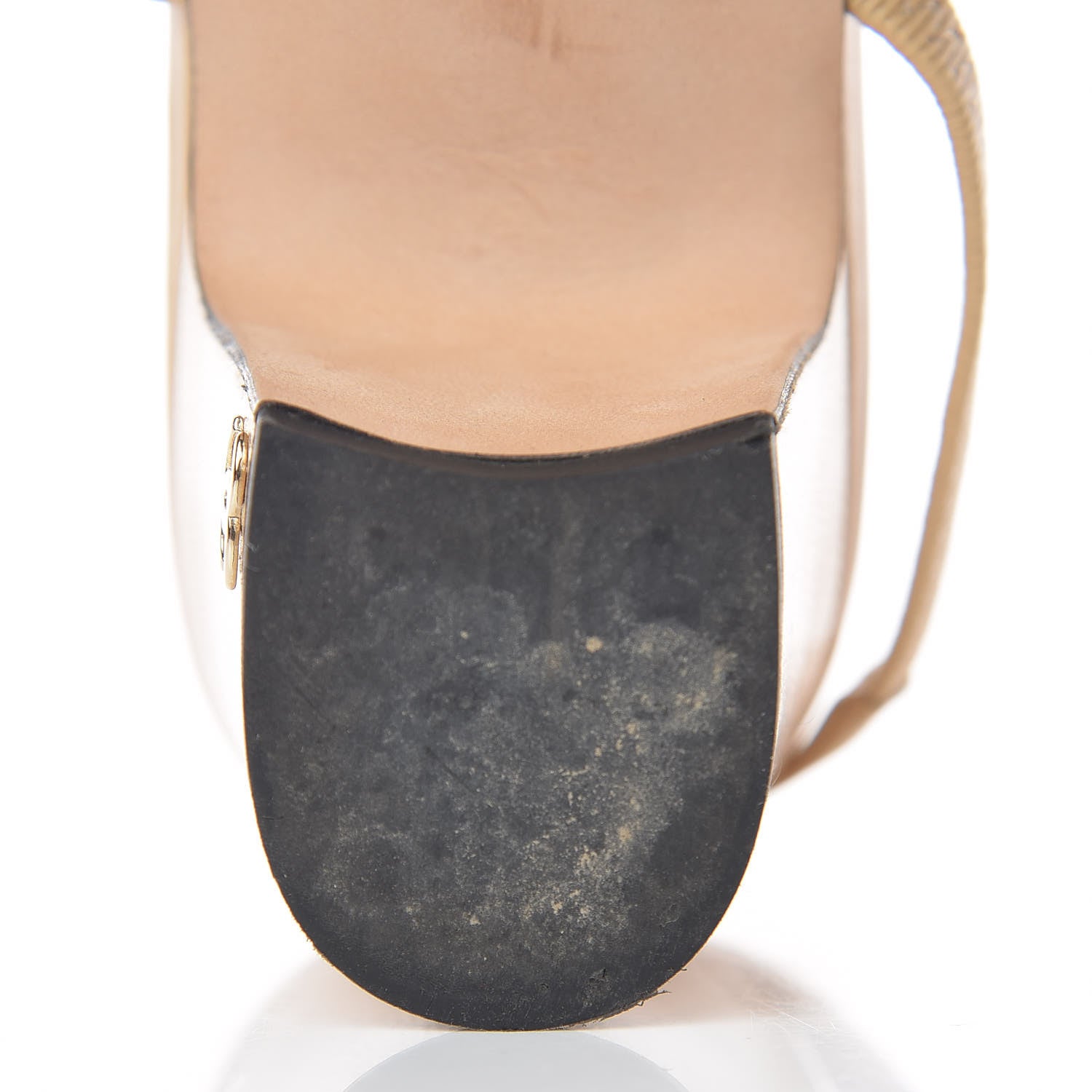 Chanel Lambskin Grosgrain Cap Toe CC Slingback Sandals 36.5 Beige Black 11 of 12