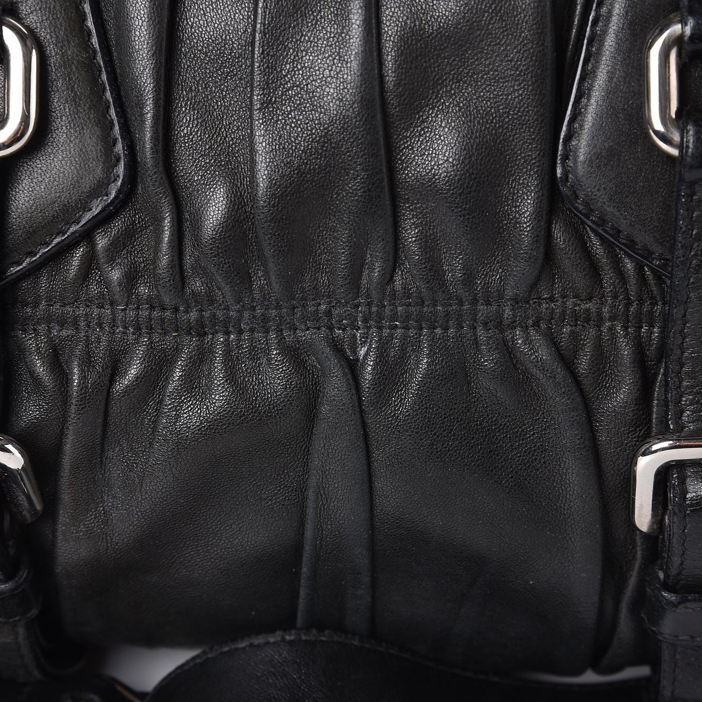 Nappa Gaufre Shopping Satchel Black