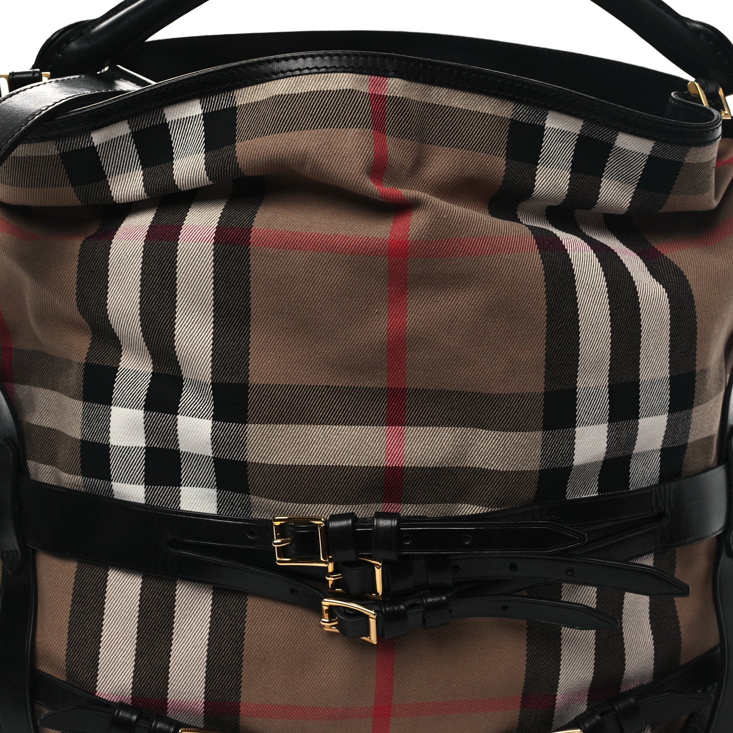 Burberry House Check Bridle Calfskin Medium Gosford Hobo Black 8 of 11