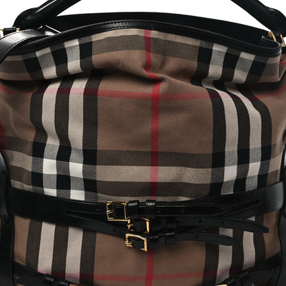 Burberry House Check Bridle Calfskin Medium Gosford Hobo Black 8 of 11