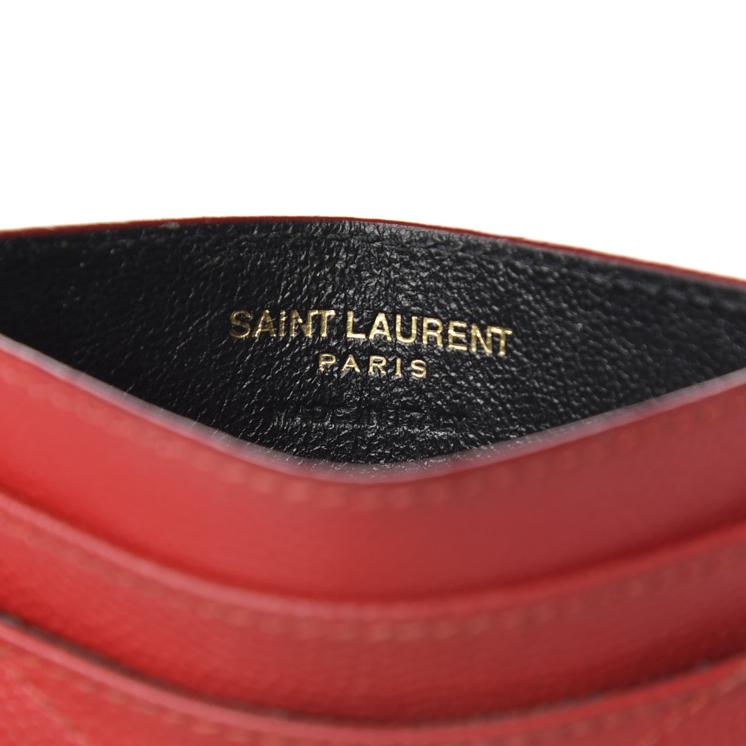 Saint Laurent Grain De Poudre Matelasse Chevron Monogram Credit Card Case New Red 7 of 8