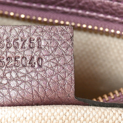 Gucci Metallic Pebbled Calfskin Small Soho Shoulder Bag Purple 7 of 10