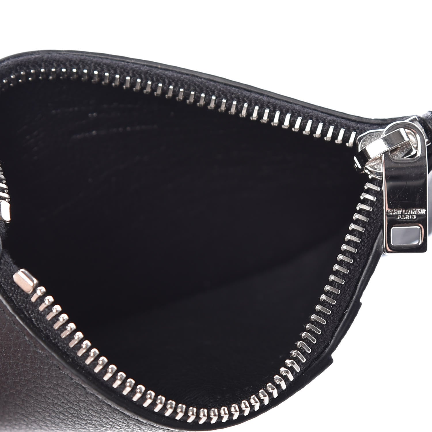 Saint Laurent Grained Calfskin 5 Fragments Zip Pouch Card Holder Black 5 of 7