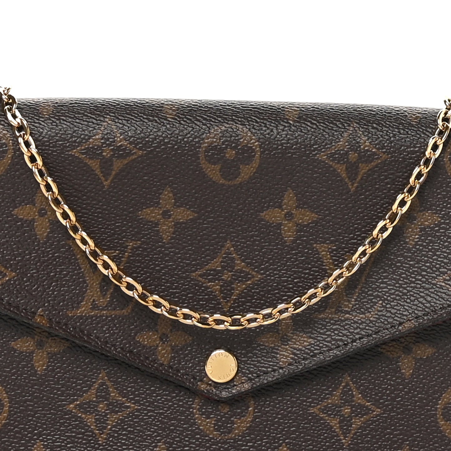 Monogram Pochette Felicie Chain Wallet Fuchsia