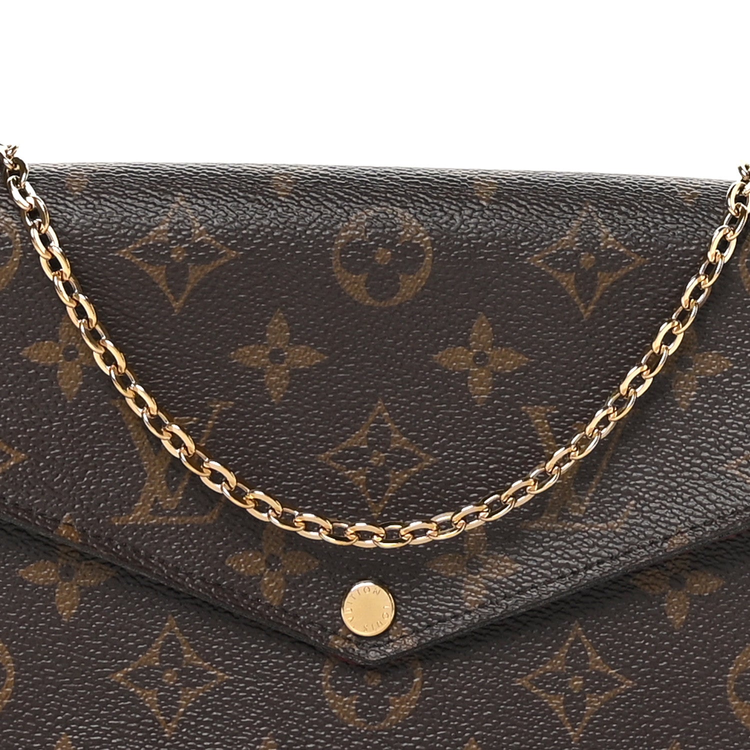 Louis Vuitton Monogram Pochette Felicie Chain Wallet Fuchsia 8 of 10