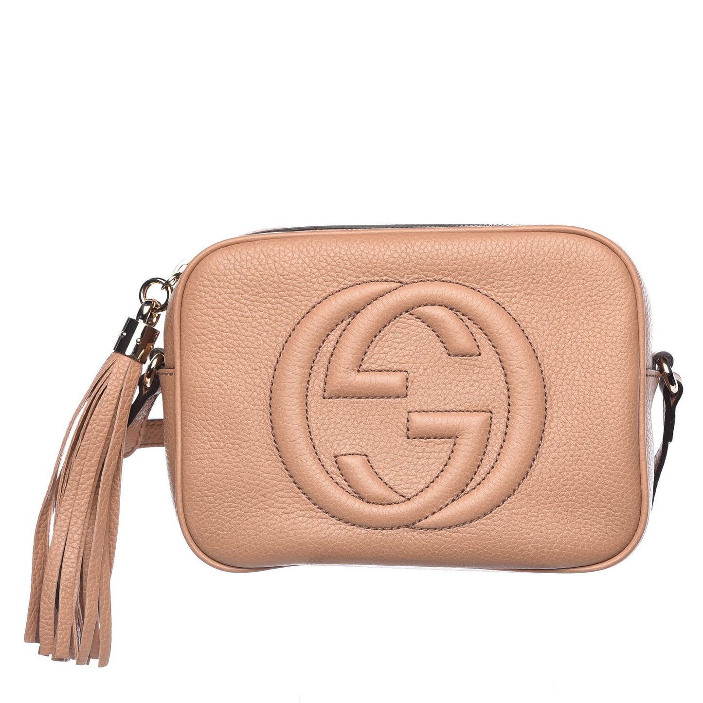 Pebbled Calfskin Small Soho Disco Bag Rose Beige