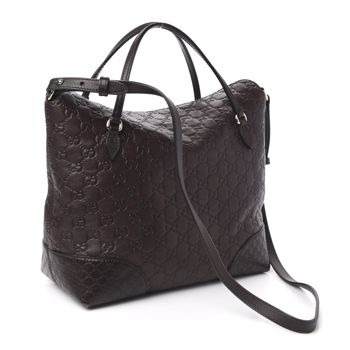 Guccissima Medium Bree Foldover Tote Chocolate