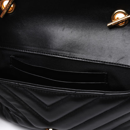 Saint Laurent Sheepskin Matelasse Chevron Monogram Classic Baby Chain Bag Black 12 of 16