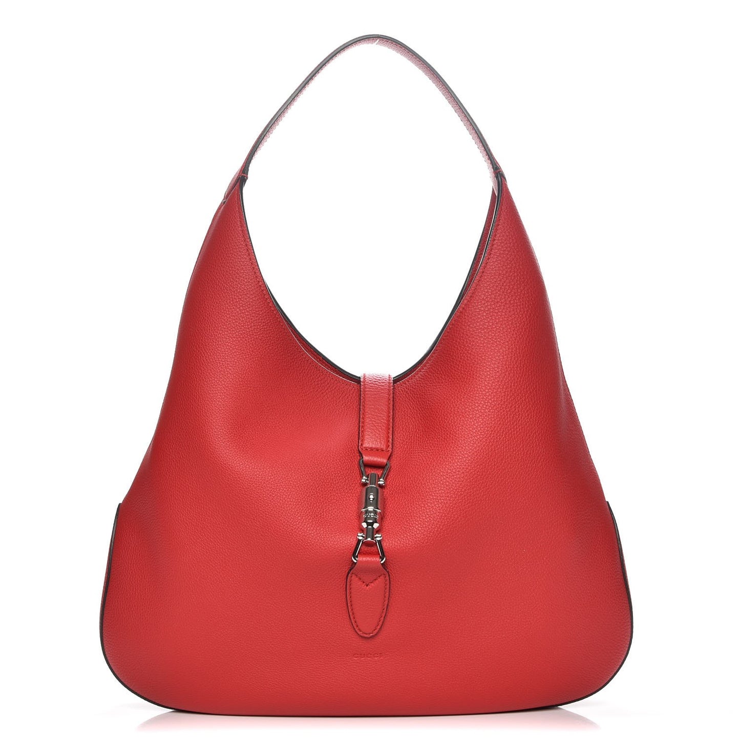 Soft Grained Calfskin Large Jackie Hobo Hibiscus Red