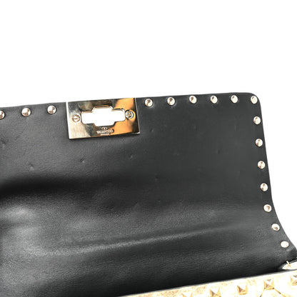 Valentino Garavani Metallic Wrinkled Lambskin Medium Rockstud Spike Shoulder Bag Mekong 9 of 9