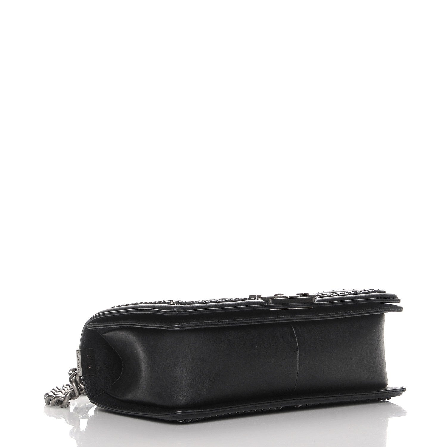 Chanel Calfskin Quilted Medium Boy Top Handle Flap Black 4 of 8