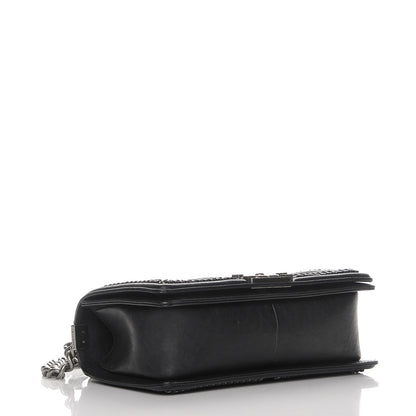 Chanel Calfskin Quilted Medium Boy Top Handle Flap Black 4 of 8