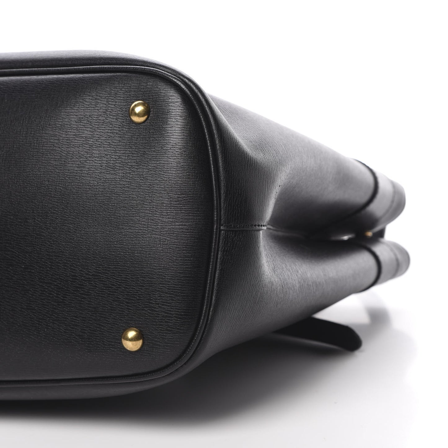 Textured Calfskin Large Bright Bit Tote Black
