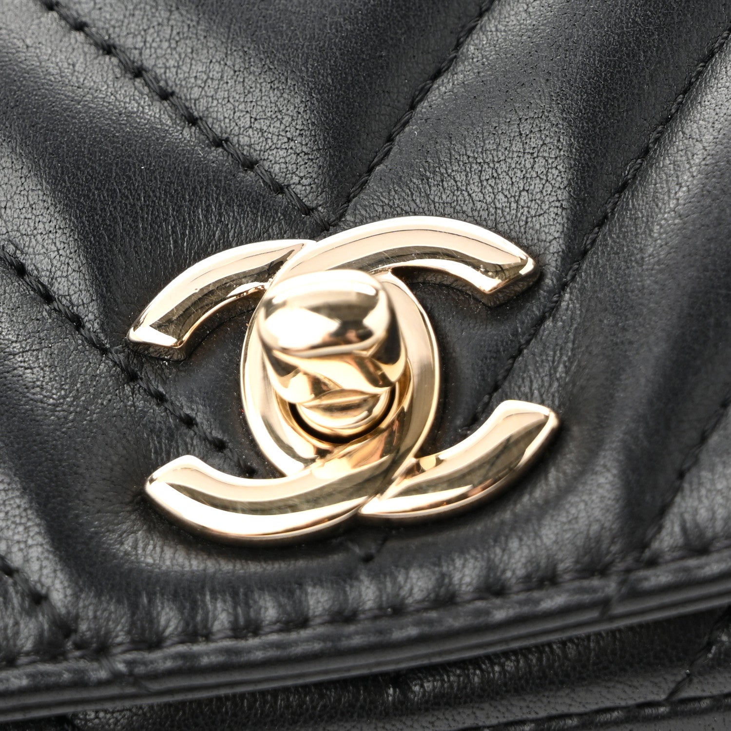 Chanel Calfskin Chevron Quilted Mini Statement Flap Black 11 of 13