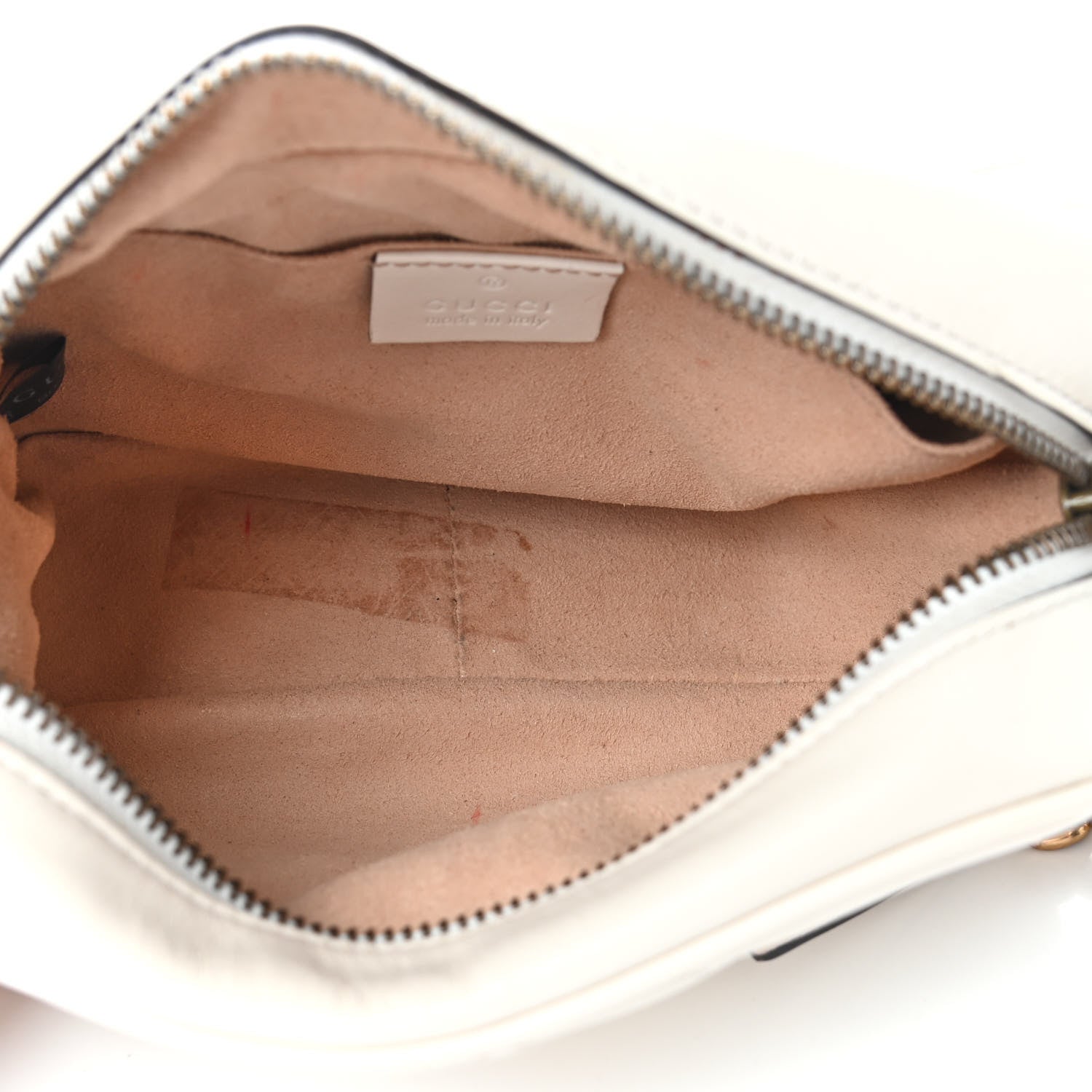 Gucci Calfskin Matelasse Mini GG Marmont Chain Shoulder Bag White 4 of 5