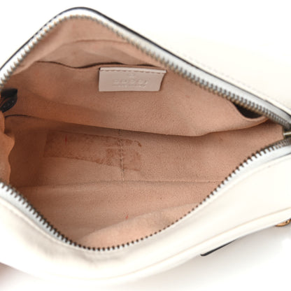 Gucci Calfskin Matelasse Mini GG Marmont Chain Shoulder Bag White 4 of 5