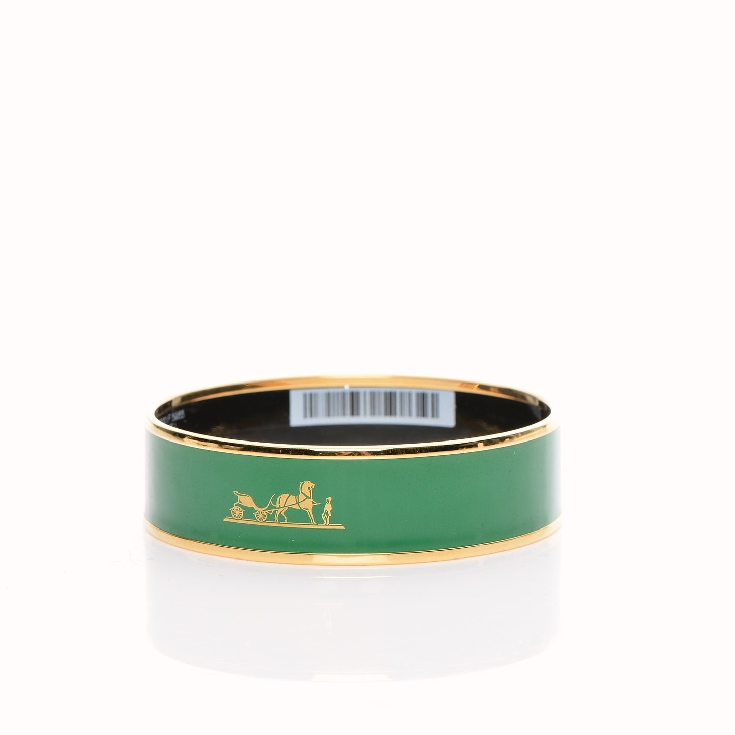 Enamel Wide Caleche Bracelet 65 Vert Sapin