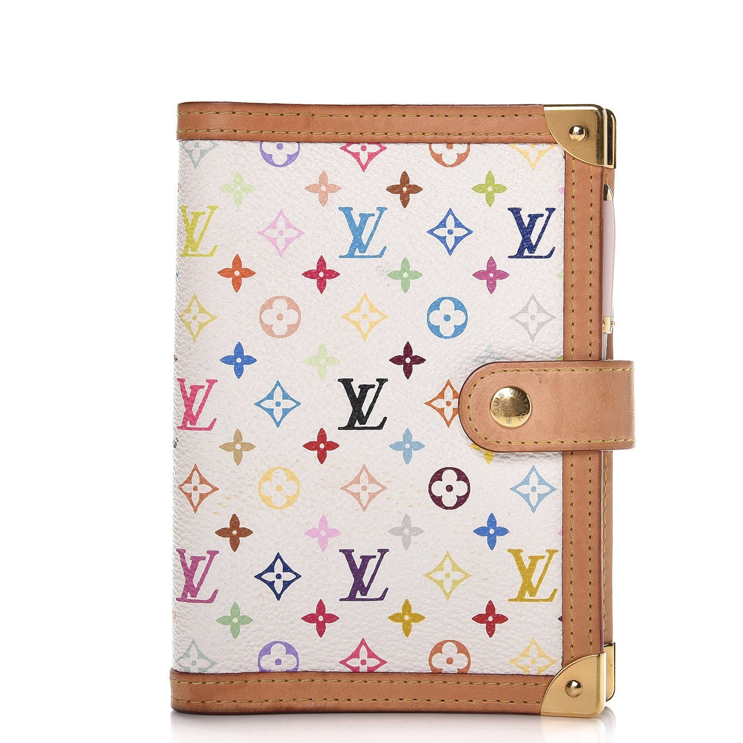 Louis Vuitton Monogram Multicolor Small Ring Agenda Cover White 1 of 8