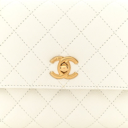 Chanel Caviar Quilted Mini Coco Chain Handle Flap White 8 of 11