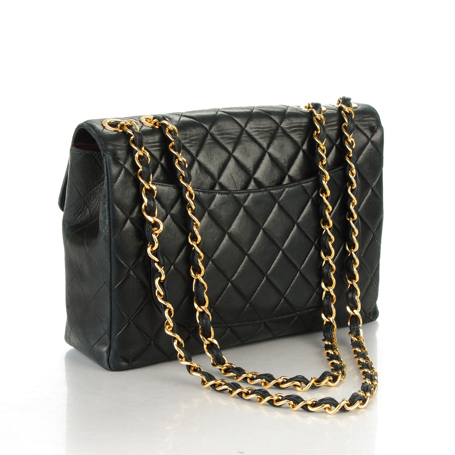 Chanel Lambskin Quilted XL Jumbo Single Flap Black 3 of 11