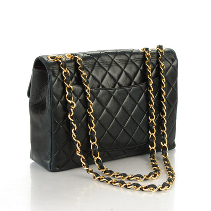 Chanel Lambskin Quilted XL Jumbo Single Flap Black 3 of 11