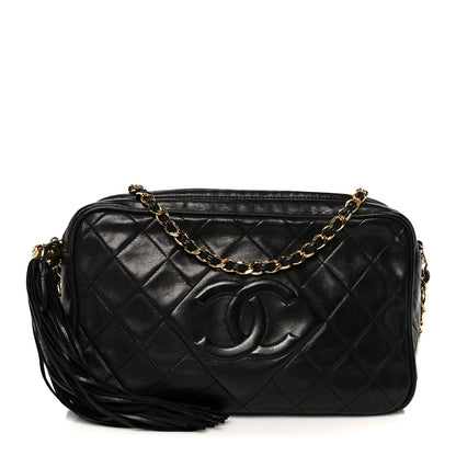 Chanel Lambskin Quilted Small Diamond CC Camera Case Black 1 of 11