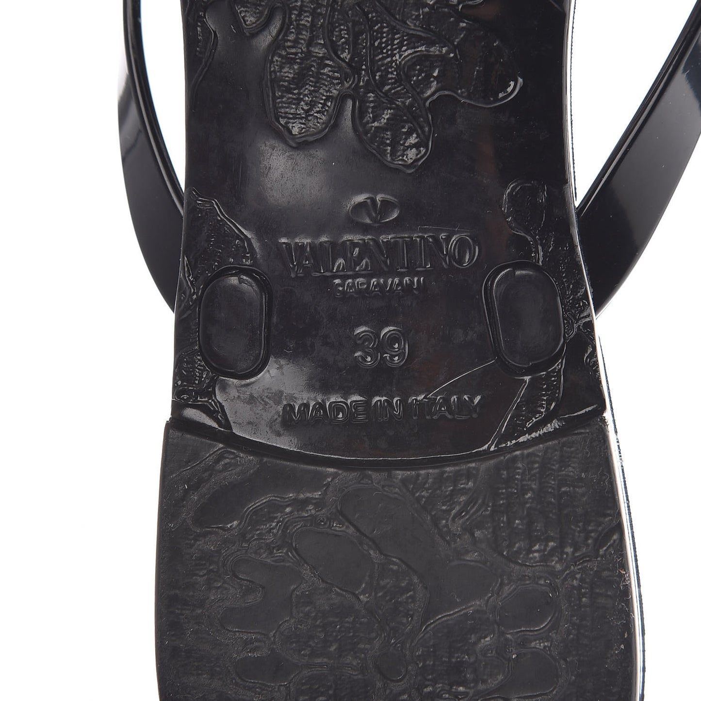 PVC Jelly Rockstud Bow Thong Sandals 39 Black